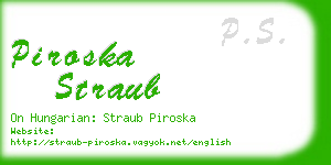 piroska straub business card